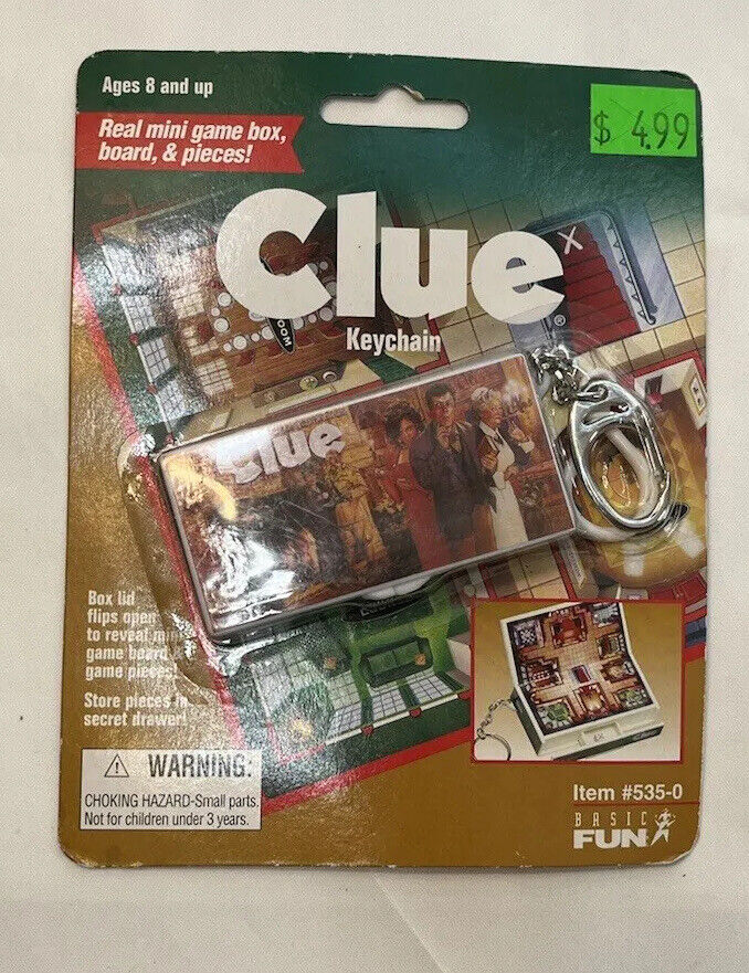 Vintage Clue Battleship Hasbro Mini Keychain BoardGame Mint Basic Fun Lot 1999 TIGER Does Not Apply - фотография #3