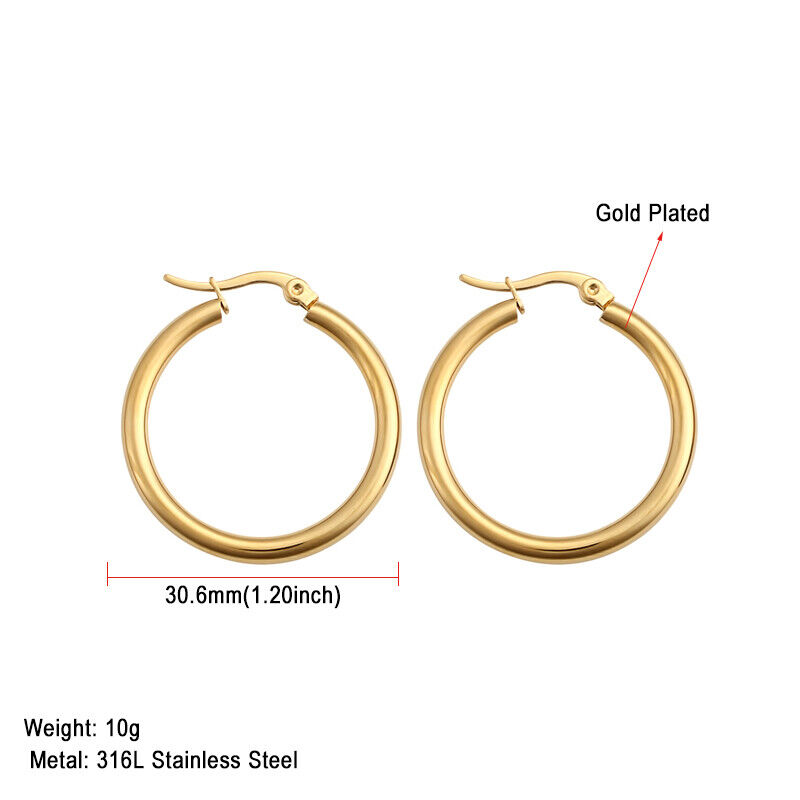 Wholesale Lot 12 Pair Stainless Steel Women Mixed Silver Gold Rose Hoop Earrings Silver - фотография #3