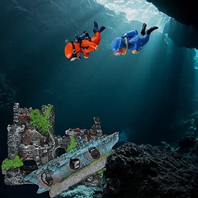  Fish Tank Decorations Ancient Castle Resin Ornaments Buy 1 get 3 Gift  Does not apply Does Not Apply - фотография #6