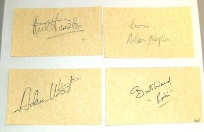 Autographed Adam West Burt Ward Neil Hamilton Alan Napier Printed Card RP Batman Без бренда
