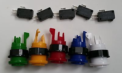 Arcade Push Button 5 Colors LOT of 10 with micro switch Без бренда - фотография #2