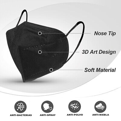 [BLACK] 20 Pcs KN95 Protective Face Mask 5-Layer 95% PM2.5 Disposable Respirator DPT Motorsports KN-20-BK - фотография #2