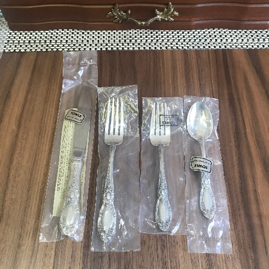 Vintage Towle King Richard Sterling Silver Dinner Flatware Unused w/ Case 1980's Towle - фотография #2