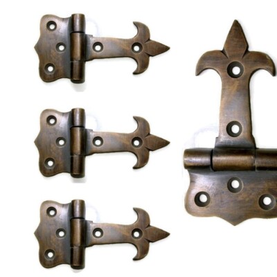 4 solid Brass DOOR small hinges vintage age antique style restoration heavy 3" B Без бренда