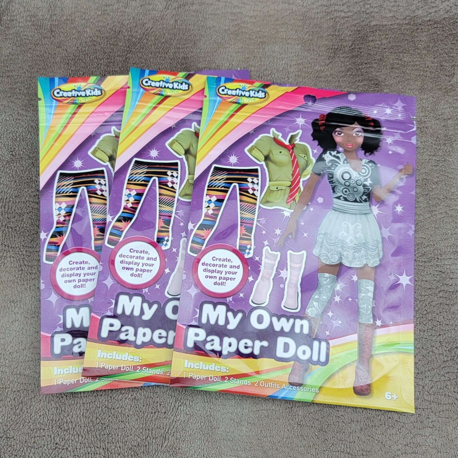 3 My Own Paper Doll Creative Kids Sticker Sheets Party Prize Basket Filler Gift Creative Kids