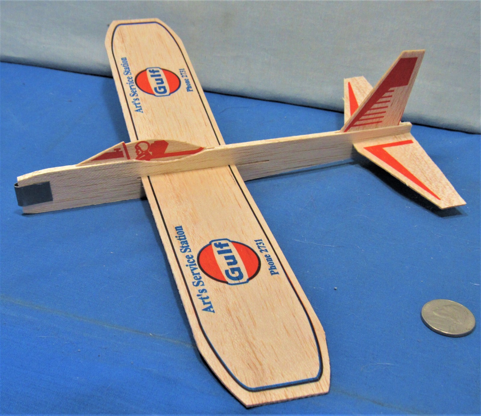 Gulf Gas Station Promo ~ 2 Balsa Wood Glider Airplanes Gulf - фотография #5