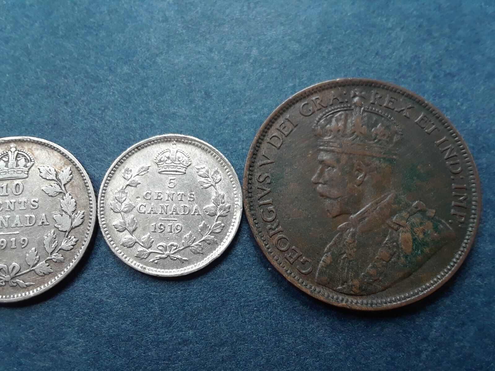 Canada 1919 coin set George V  50c, 25c, 10c, 5c, 1c Без бренда - фотография #5
