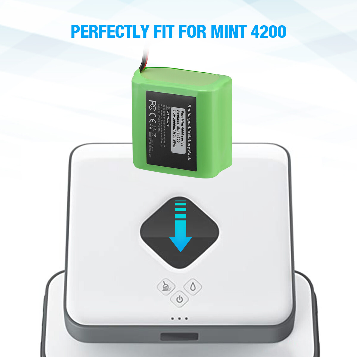 7.2V 3000mAh Replacement Battery for iRobot Mint 4200/4205 & Braava 320/321 Unbranded Does not apply - фотография #5