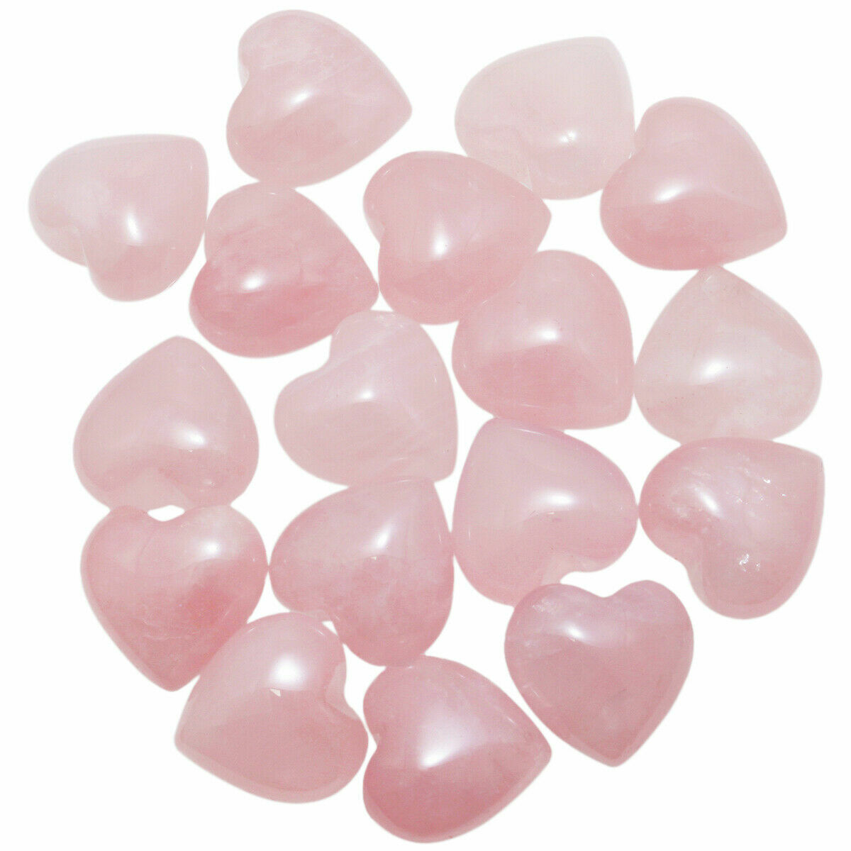 10Pcs Natural Rose Quartz Pocket Palm Worry Stones Puff Heart Healing Crystal Unbranded Does not apply - фотография #8