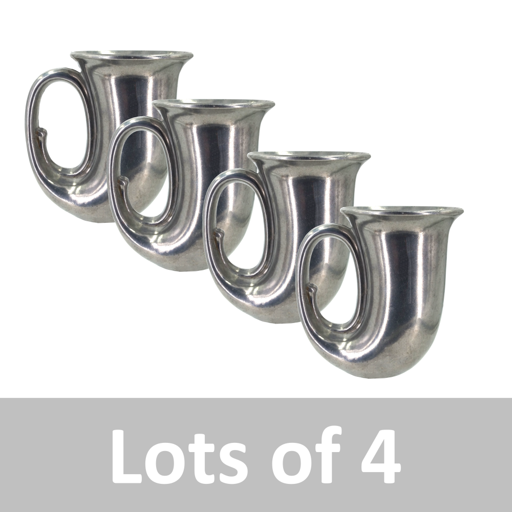 {Lots of 4} Pewter Mug French Horn Beer Stein  - Great Price Без бренда