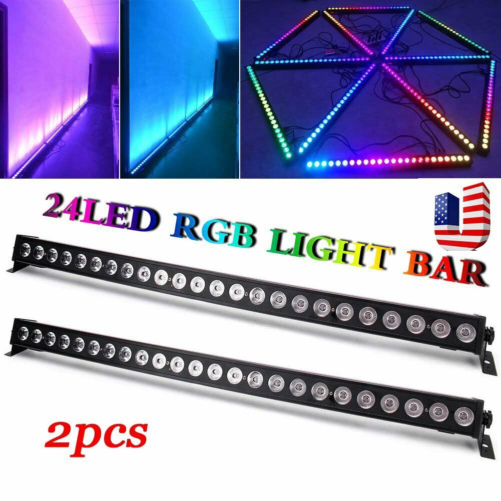 2PCS 24LED RGBWA Wall Wash Stage light Color Mixing DMX512 DJ Party Disco Lights U`King Does Not Apply