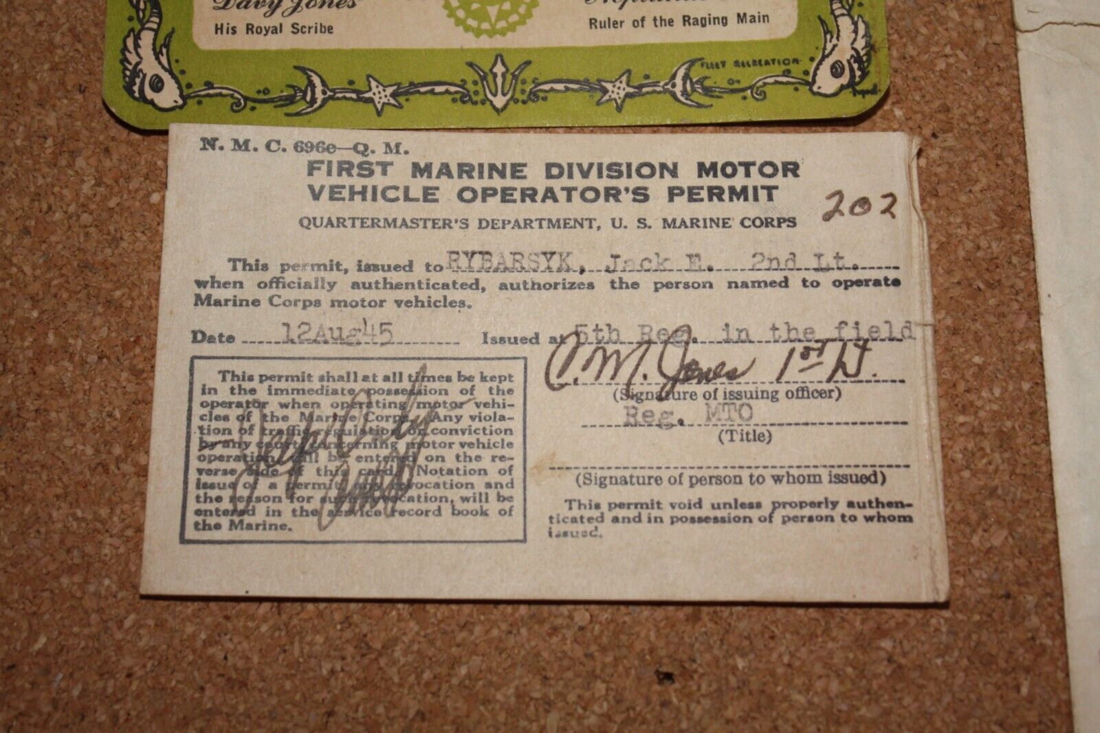 Vintage Society of Gumbeaters Certificate First Marine Motor Vehicle Permit Без бренда - фотография #2