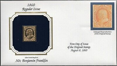 1860 Regular Issue U.S Golden Replicas of Classic Stamps. Set of 3 Без бренда - фотография #2