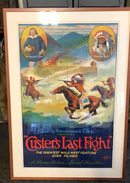 Antique Hollywood Movie Poster Vintage Western Custer & Sitting Bull Без бренда