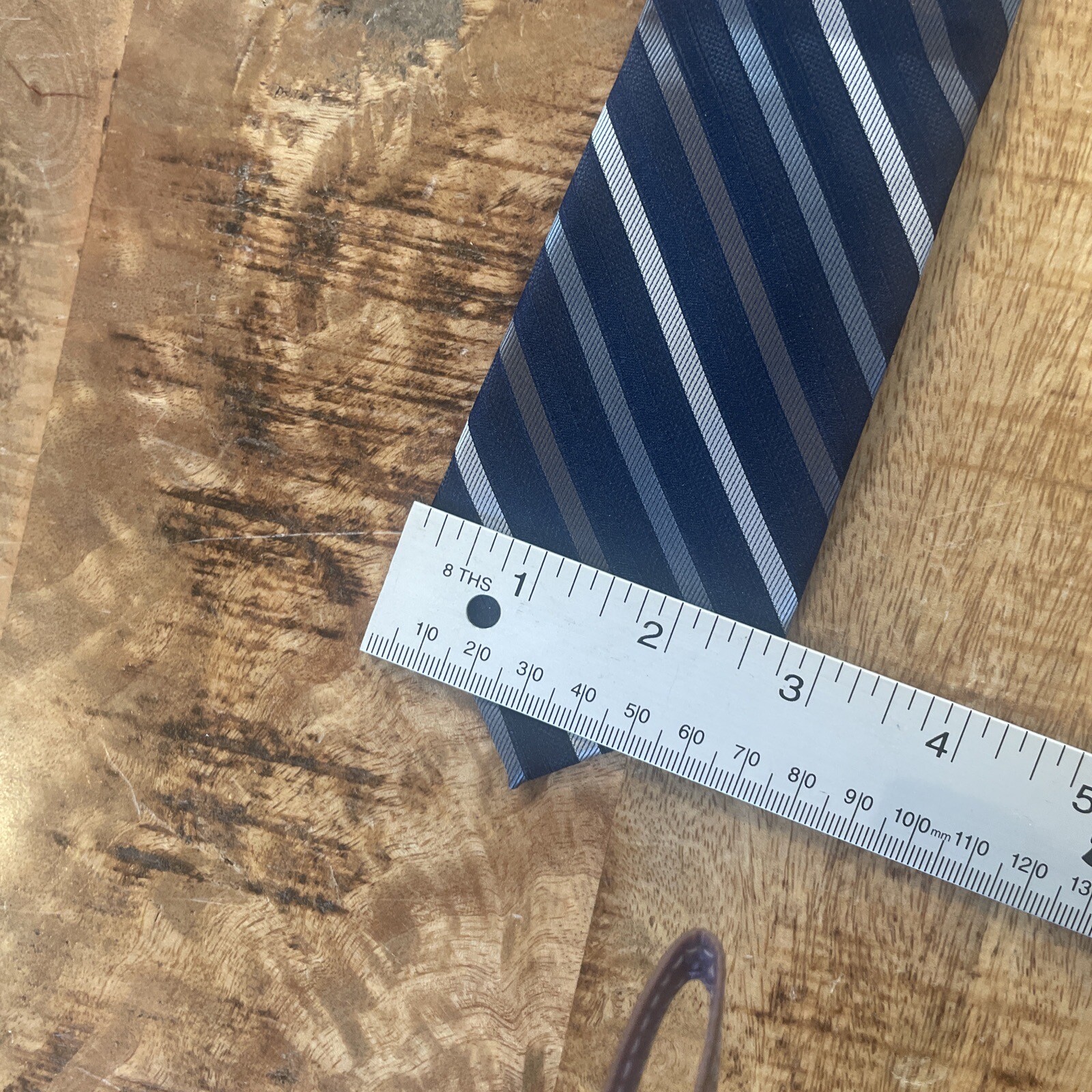 Calvin Klein  Zipper Tie Boys Adjustable Zip Necktie Navy Blue Striped Youth NWT Calvin Klein - фотография #8