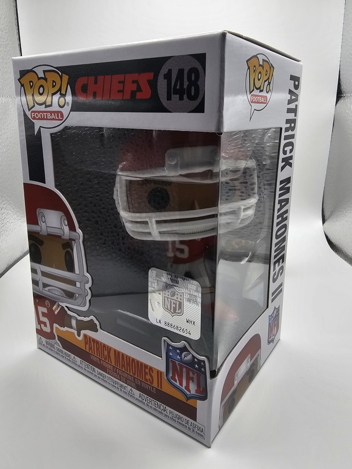 Patrick Mahomes Funko Pop! #148 with 4 Card Collection NFL Kansas City Chiefs Funko 57406 - фотография #2