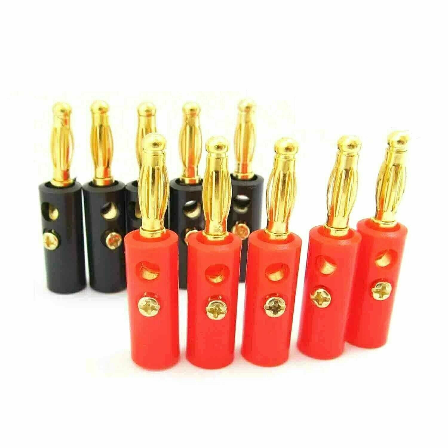20Pcs Gold Plated Banana Plugs Audio Jack Speaker Wire Cable Screw Connector 4mm Unbranded Does not apply - фотография #3