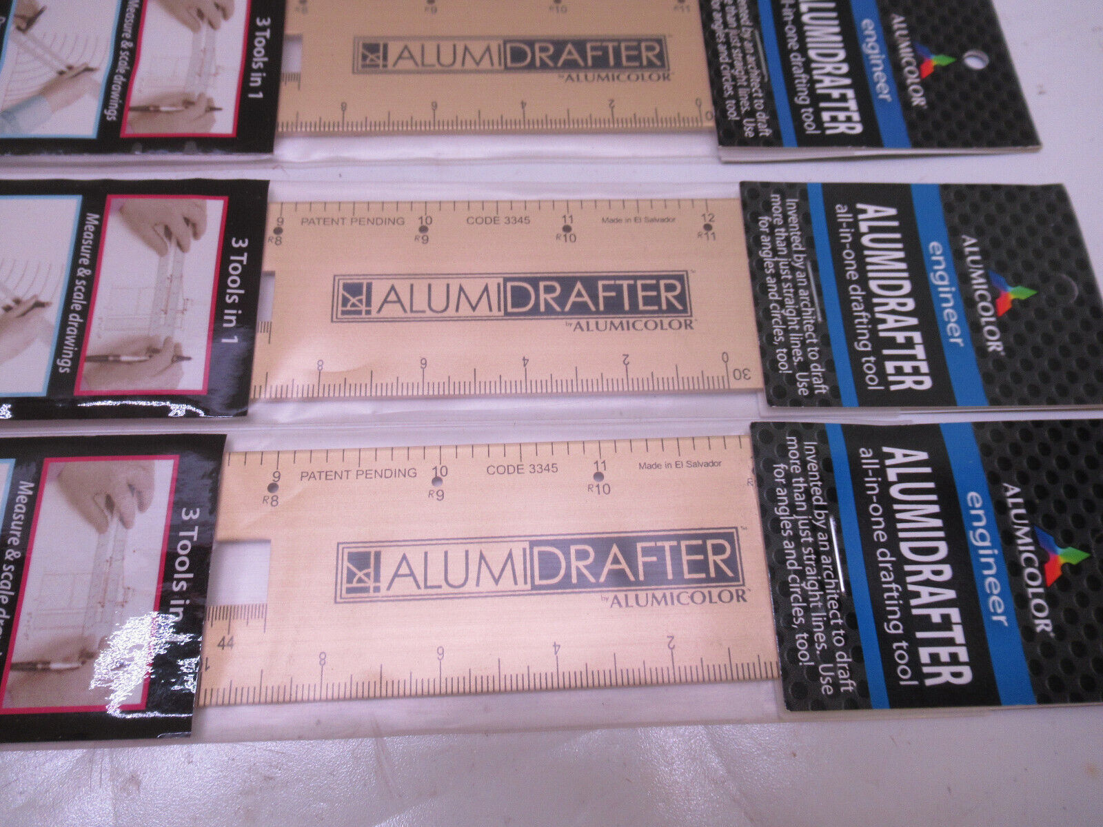 5-Pack Lot of ALUMICOLOR ALUMIDRAFTER Drating Tool ENGINEER Ruler 12" in. inch Alumicolor 3345-2 - фотография #2