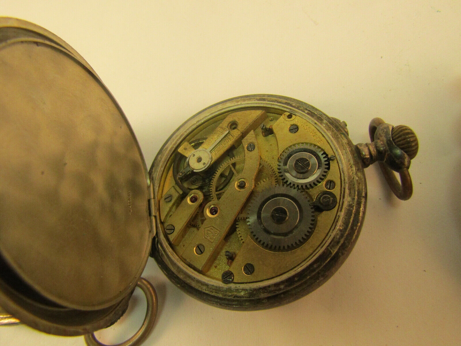SILVER STEM WIND ANTIQUE POCKET WATCHES FOR RESTORATION OR PARTS SPW-05 E.B. LEVANT - фотография #10