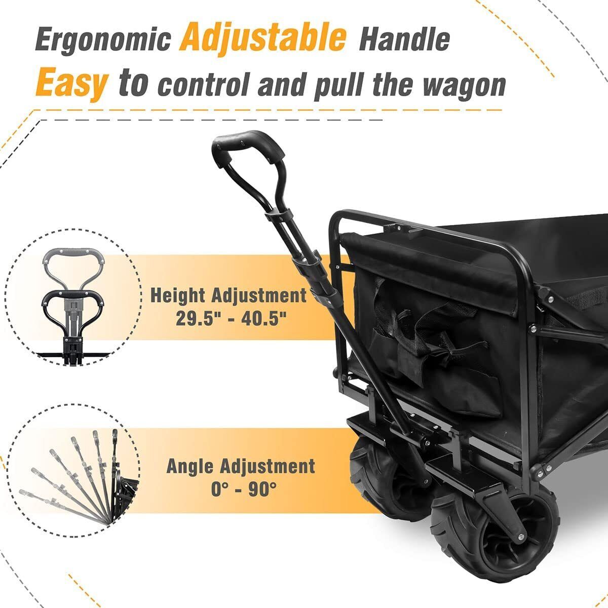 Heavy Duty Collapsible Outdoor Utility Wagon Folding Portable Hand Cart Sport  IFAST - фотография #3