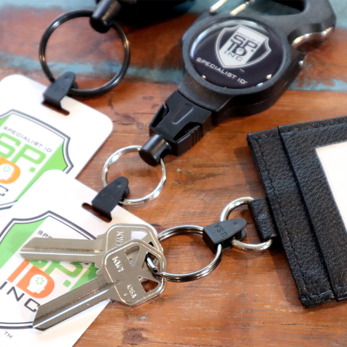 5 pcs - Black Plastic Key Ring Connectors - ID Badge Holder or Charm Adapter Tab Specialist ID 7743-1060 - фотография #7