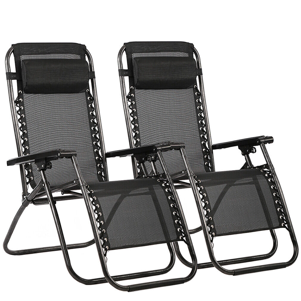 New Zero Gravity Chairs Case Of 2 Lounge Patio Chairs Outdoor Yard Beach O62 FDW ZC-H062
