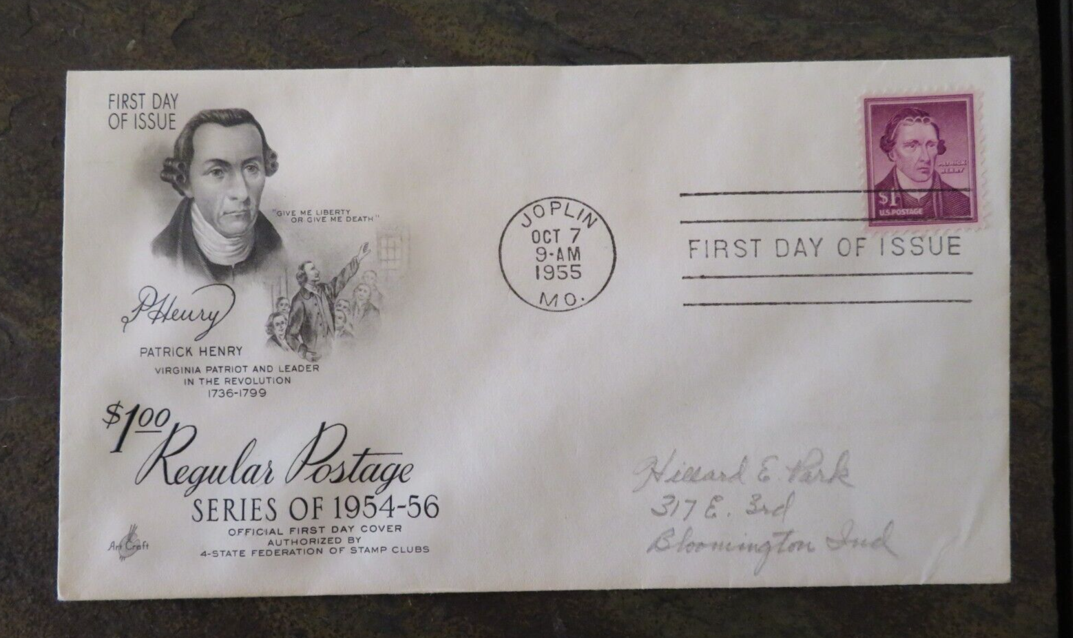 Sc 1052  $1 PATRICK HENRY 1955 LIBERTY SERIES FDC ~ Fleetwood Art Craft Covers Без бренда - фотография #3