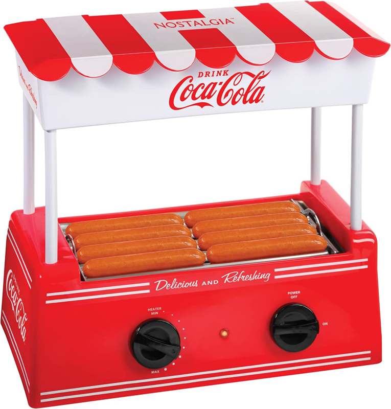 Coca-Cola Hot Dog Roller Holds 8 Regular Sized or 4-Foot-Long Hot Dogs and 6 Bun Does not apply