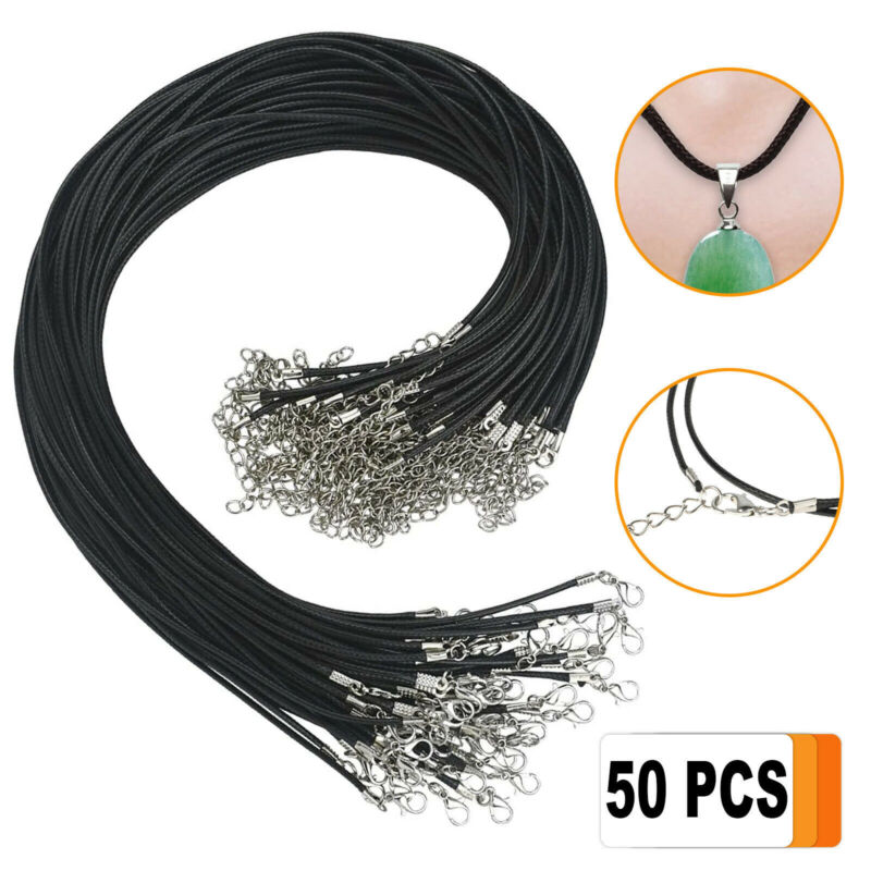 50PCS 18'' Leather String Charms Necklace Cords Wholesale Rope Bulk Lot Cords Unbranded Does Not Apply