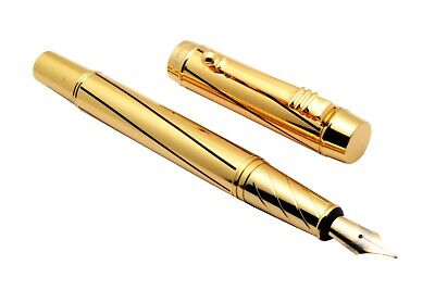 Set Of 5 - Dikawen 8037 Gold Designer Fountain Pen Medium Nib With Converter New Dikawen - фотография #2