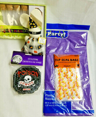 Halloween Party Coasters Bags Favors Doll Table-Cover Orange Purple Lot of 5 Assorted 951904