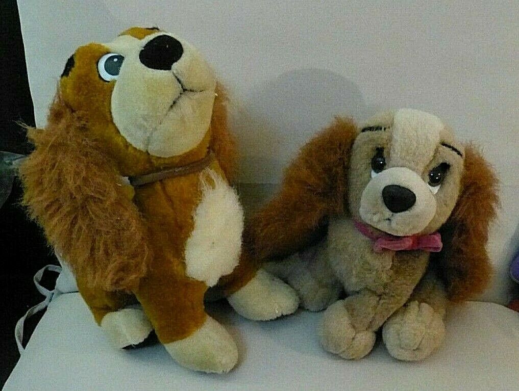 LADY & THE TRAMP "LADY" PLUSH  TOY  DOGS (2) - VINTAGE - NO TAGS Disney