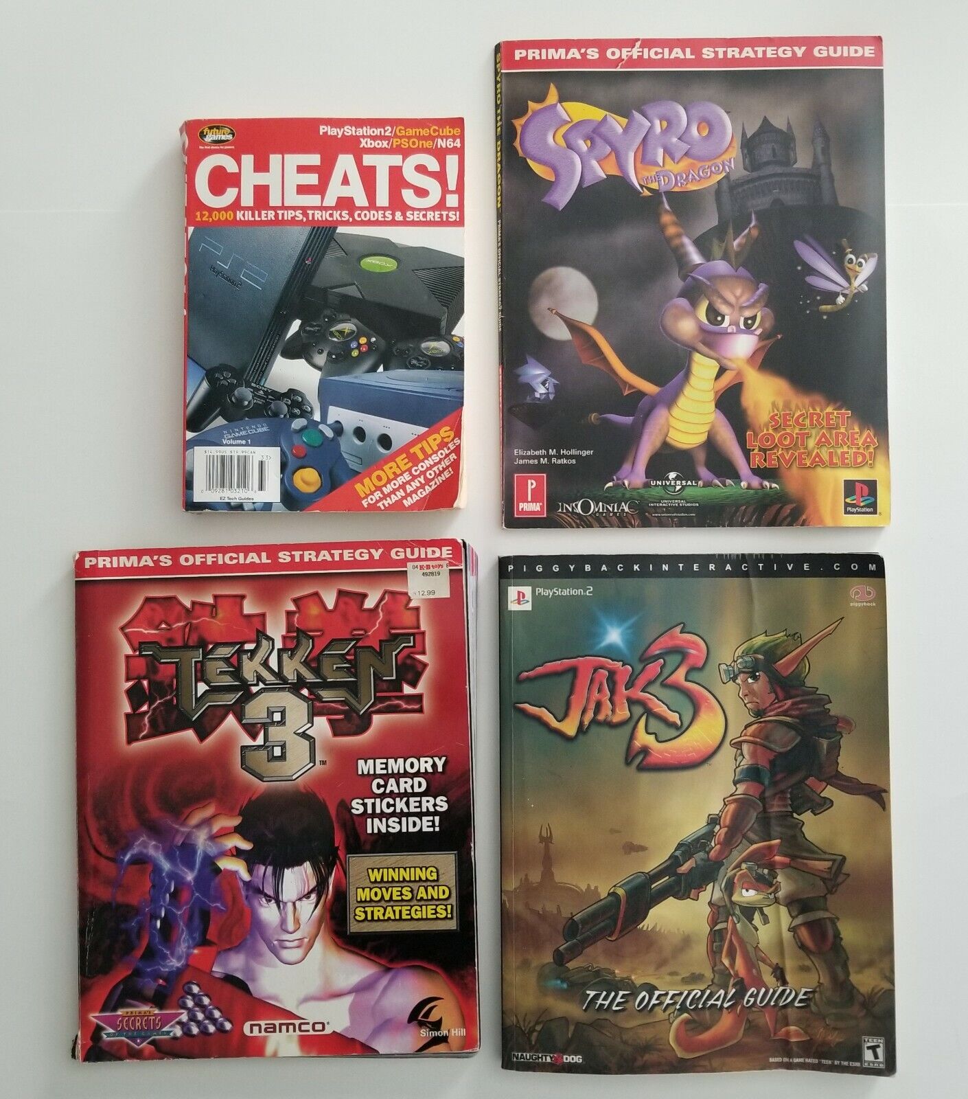 Lot of 4 Strategy Game Guides TEKKEN 3, JAK 3, SPYRO and CHEATS! (Tips, Tricks) Prima Games