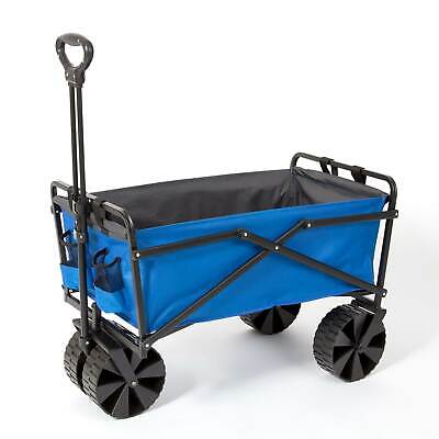 Seina Powder Coated Steel Garden Cart Beach Wagon, Blue & Grey (Open Box) SEINA SUW-400