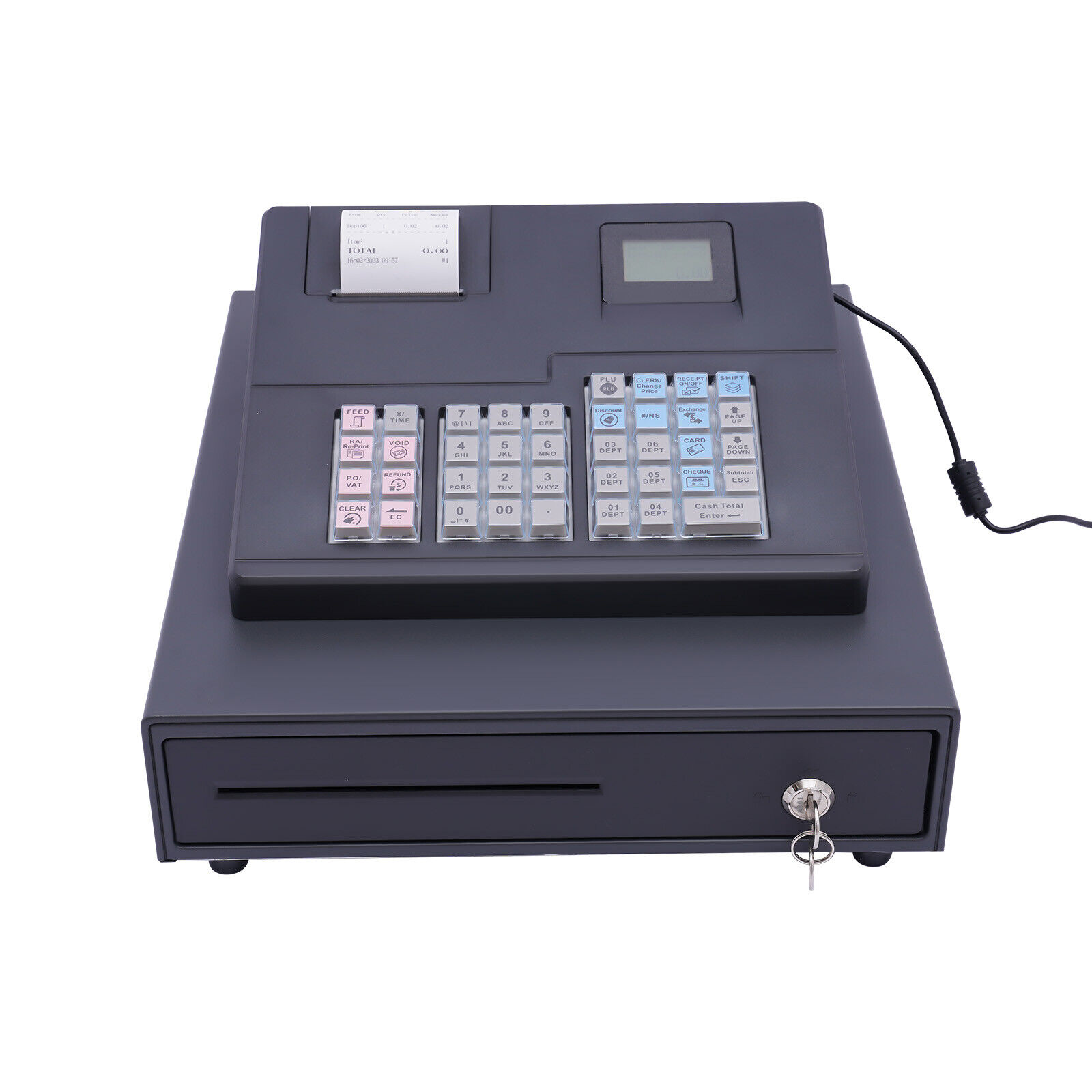 38 Keys Electronic Cash Register Black Thermal Cash Register W/ Cash Drawer US Unbranded n/a - фотография #17