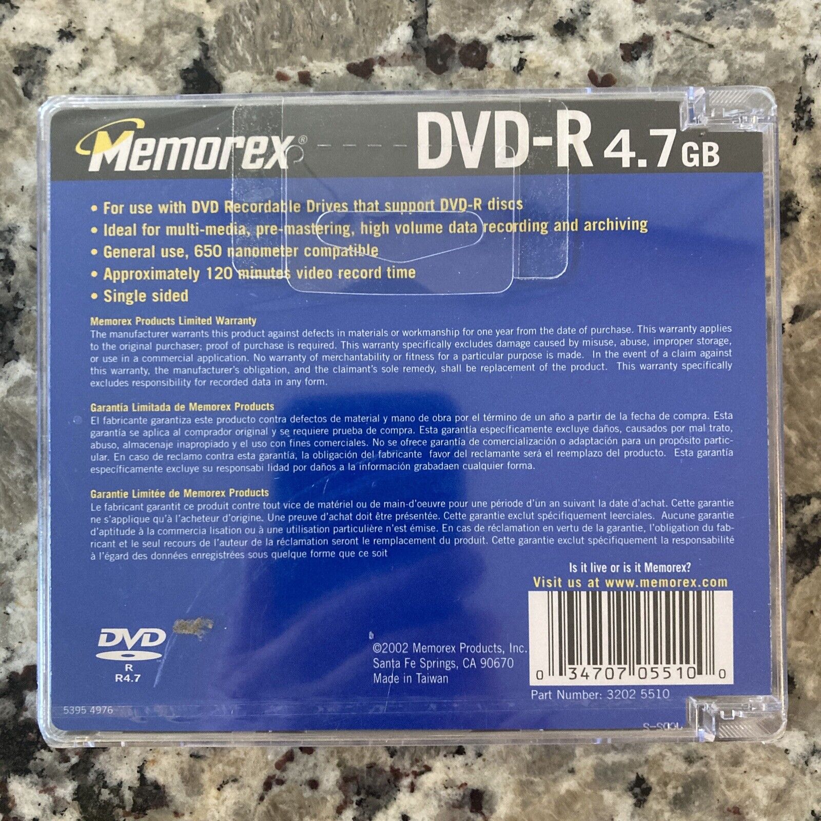 Memorex DVD-R 4.7 GB • 120 Minute Video Single Sided Version ~ BRAND NEW, SEALED Memorex 32025510 - фотография #2