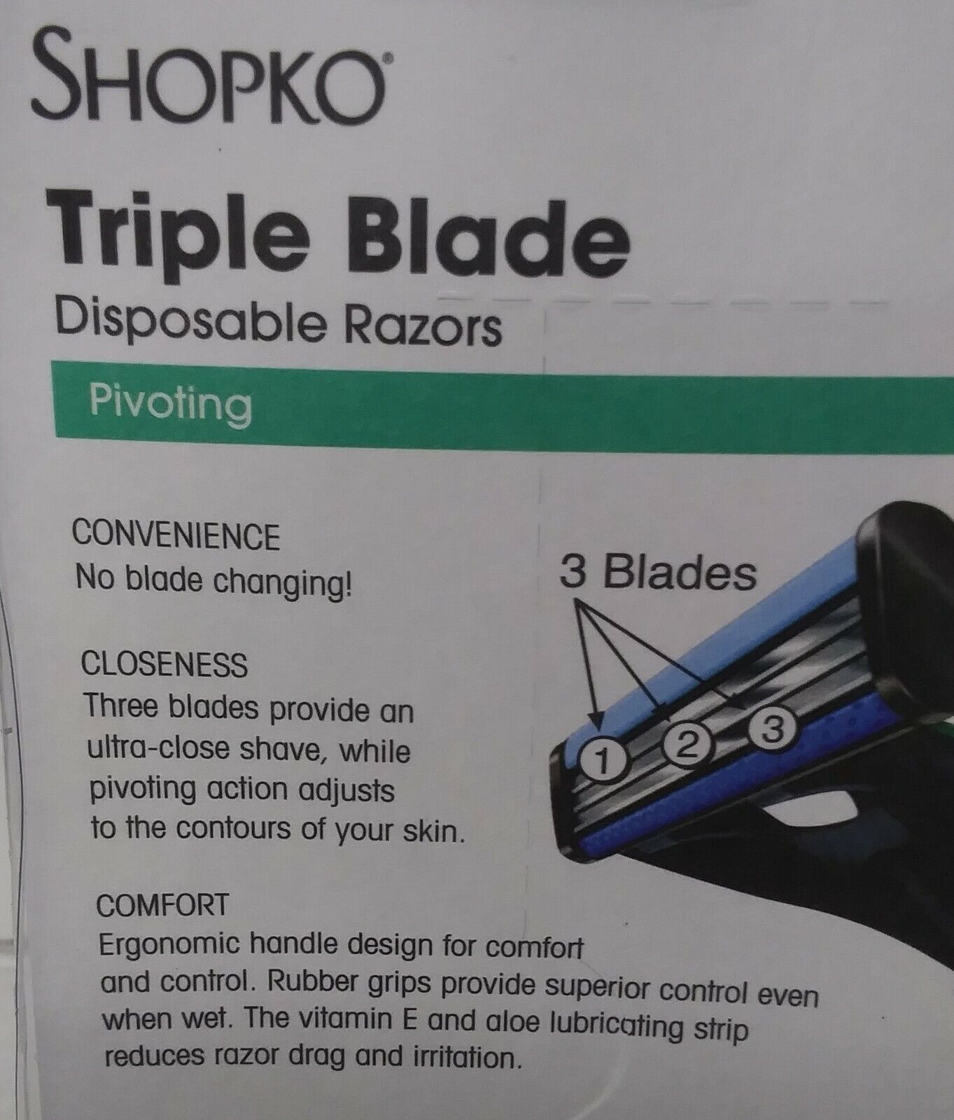 SHOPKO triple-BLADE green pivoting disposable razor Lot of 48................3A5 SHOPKO Does Not Apply - фотография #3