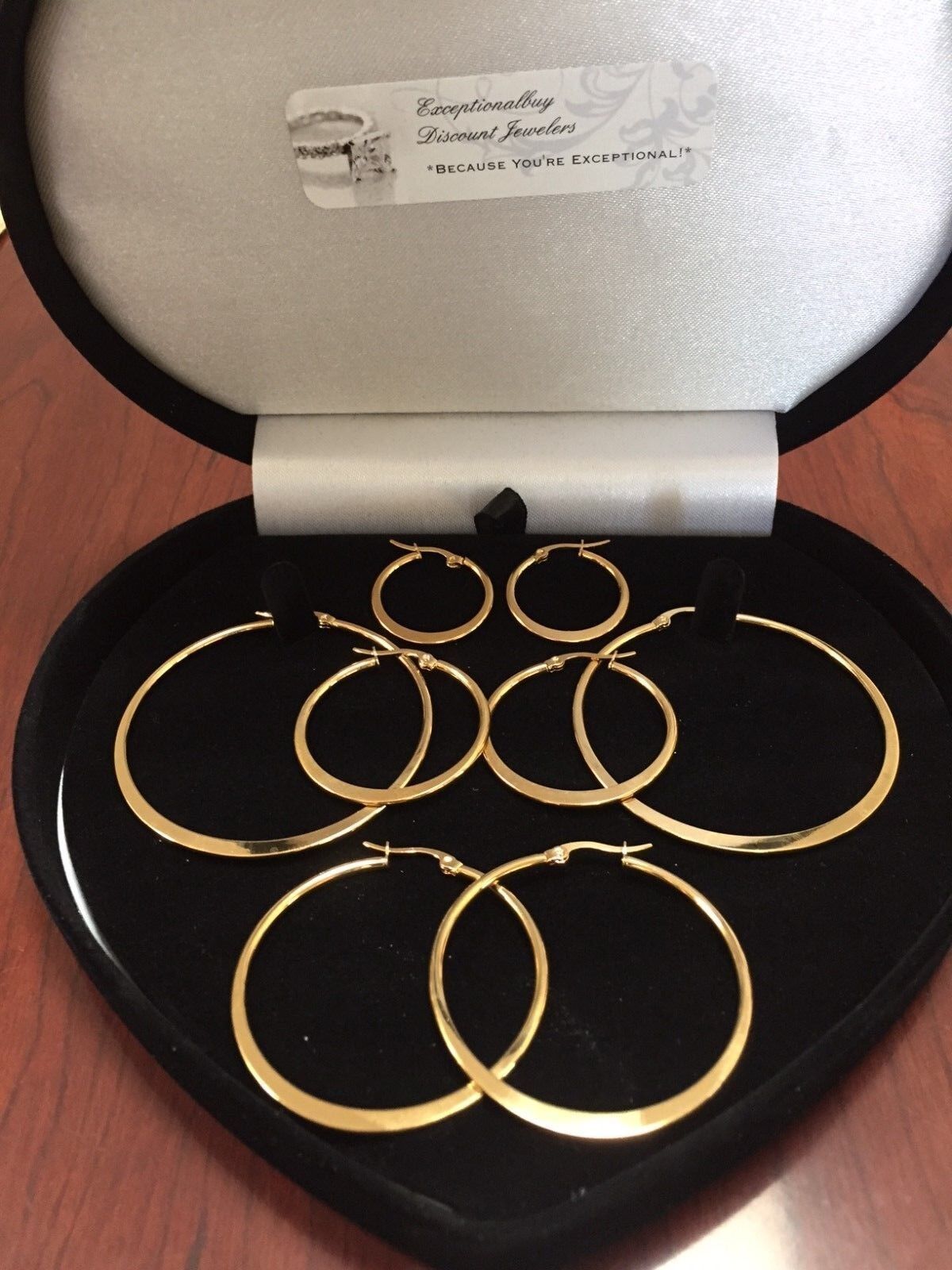 1 INCH  14KT GOLD & STS TWISTED SHINY ROUND HOOP EARRINGS + BONUS!  SPECIAL! EXCEPTIONALBUY - фотография #5