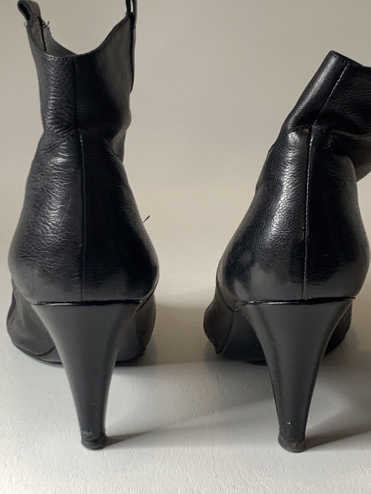CHANEL  Black Leather Bootie 3.25" Heel | Double C Stitching at Toe | 38.5" CHANEL - фотография #5