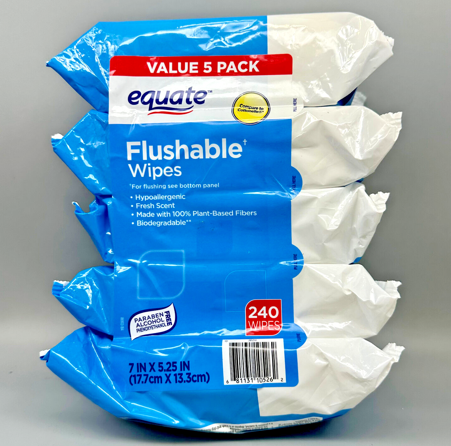Equate Flushable Hypoallergenic Wipes 48 Wipes x 10 PACK = 480 total EQUATE N/A - фотография #2