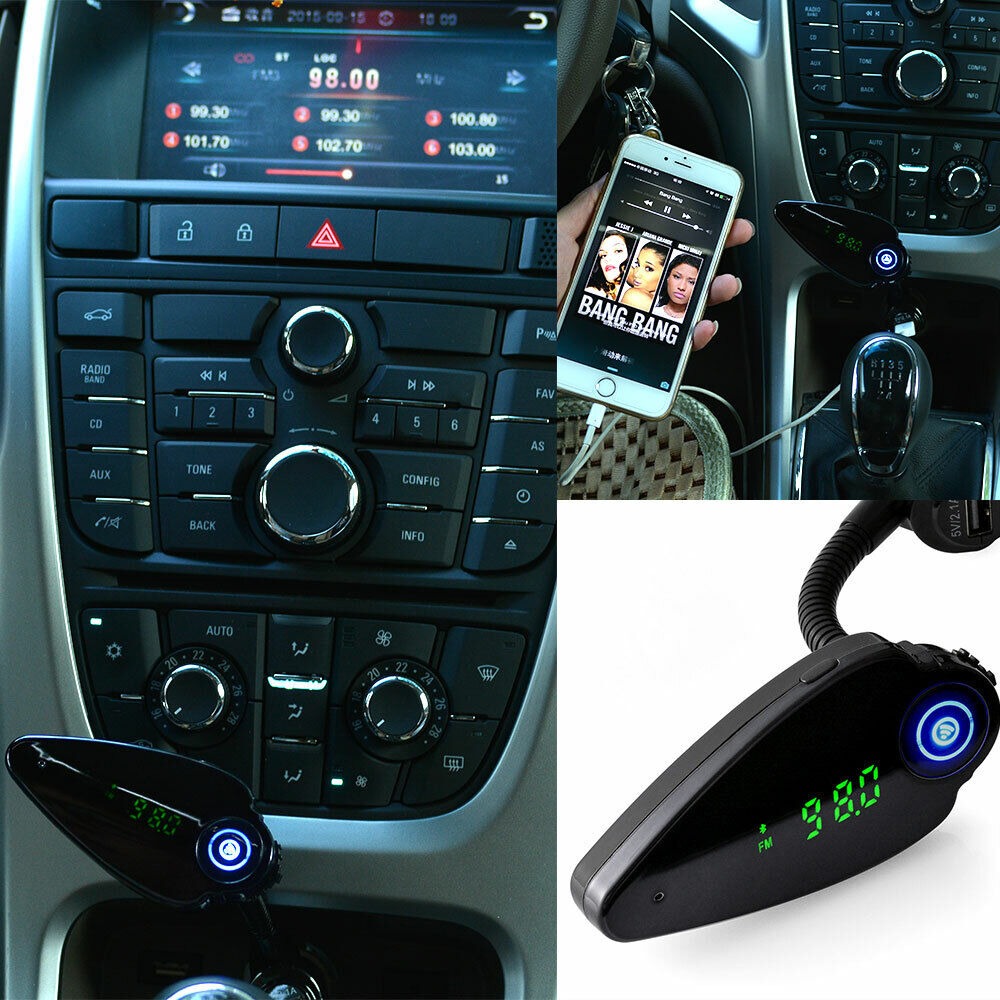 Bluetooth Wireless Car Kit FM Transmitter Hands-Free Call MP3 Player USB Charger Agptek Does not apply - фотография #2