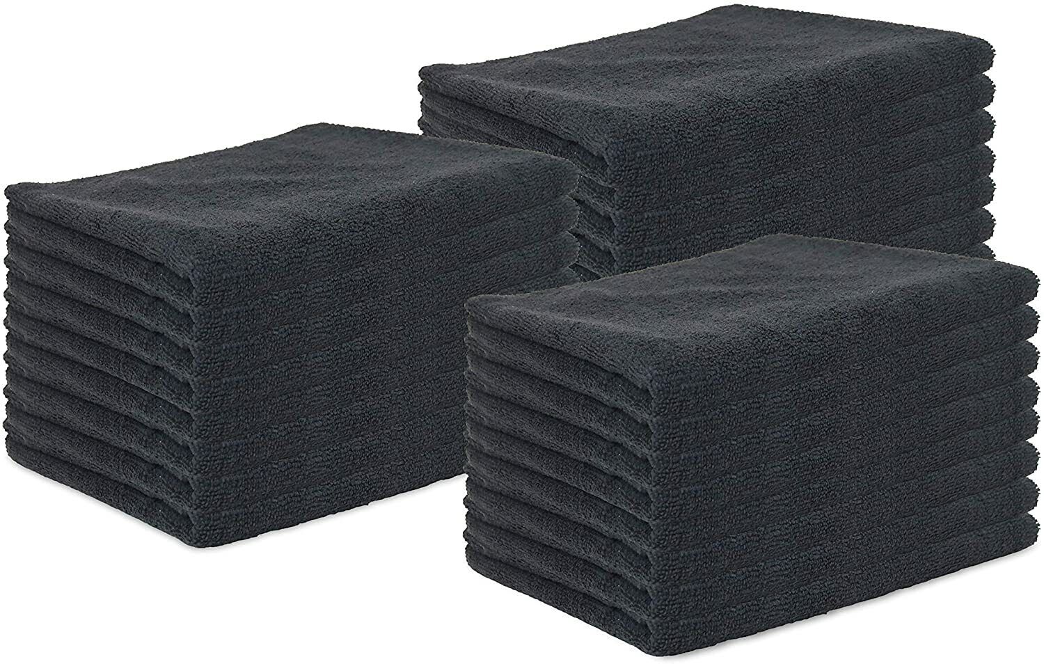 24 Pack of Microfiber Salon Towels - Bleach Safe - Black 16 x 27 - Stylist Towel Arkwright Does Not Apply