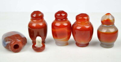 Wholesale 5 Hand Carved Carnelian / Red Agate Snuff Bottles Без бренда