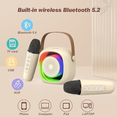 Mini Karaoke Machine for Kids and Adults, Portable Bluetooth Karaoke off-white Does not apply Does Not Apply - фотография #4