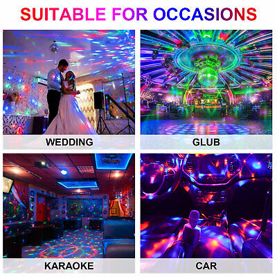 2x Car Bar Mini USB Disco Ball Interior DJ Party Light Colorful Sound Activated Partsdom Does Not Apply - фотография #2