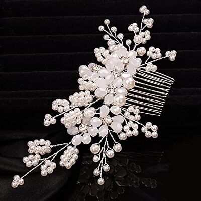 Flower Bridal Pearl Hair Comb Headband Handmade Wedding Hair Pieces For Bride Fl Teyglen Does not apply - фотография #5