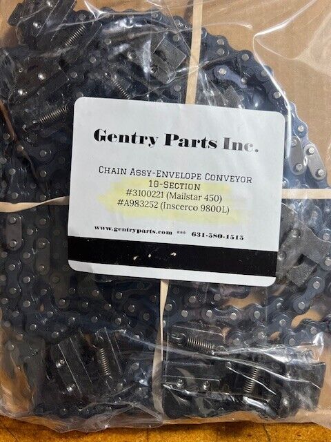Chain Assy - Envelope Conveyor 10-Section STEEL, NEW  3100221 Bell & Howell Bell and Howell 3100221 or A983252