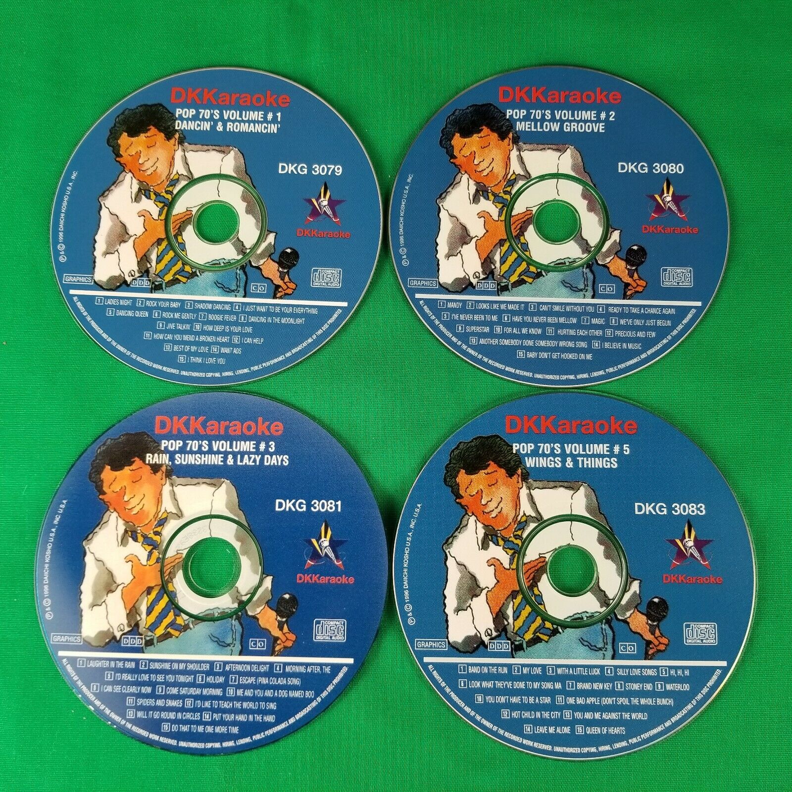 Lot of 4 DKKaraoke Pop 70's Volume 1,2,3, 5 - 3079, 3080, 3081, 3083 - Pre-owned DK Karaoke