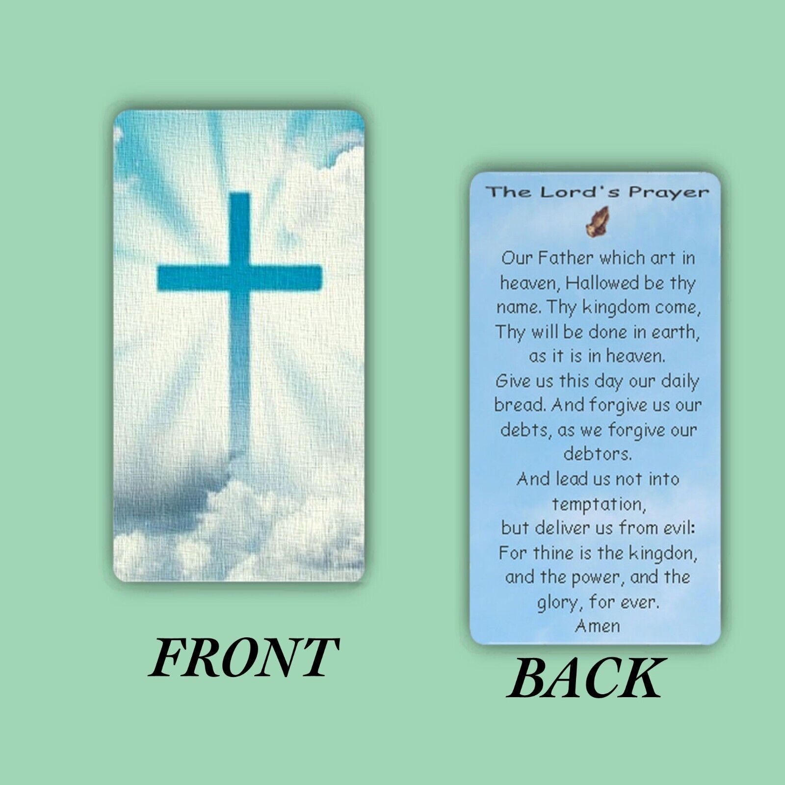 PACK OF 2 HOLY CARDS THE LORDS PRAYER LAMINATED Без бренда