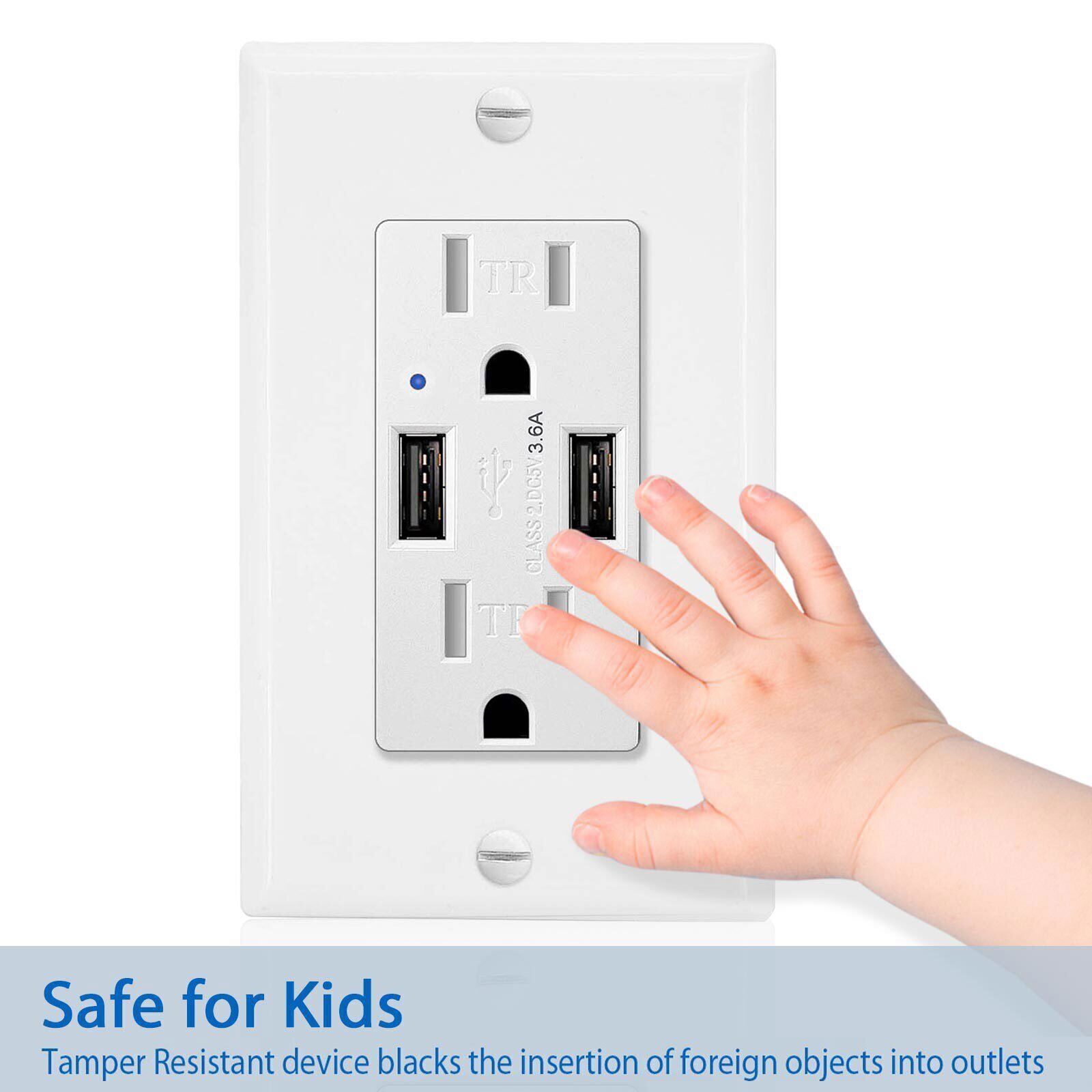 Electrical Outlets with USB Ports 3.6A Tamper-Resistant Receptacles Plug UL 10PK SMO Does not apply - фотография #4